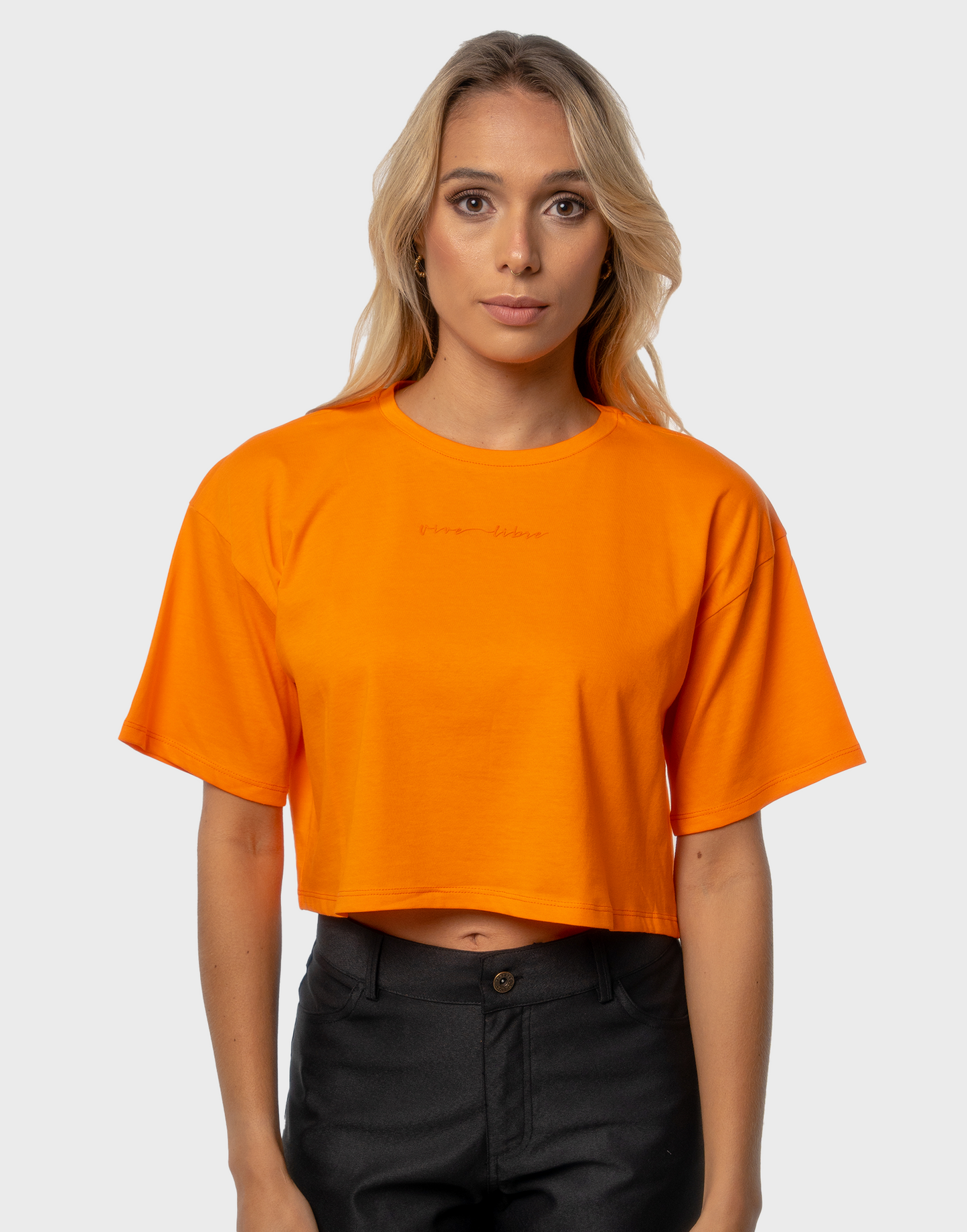 T-Shirt Crop BEREKET - Naranja