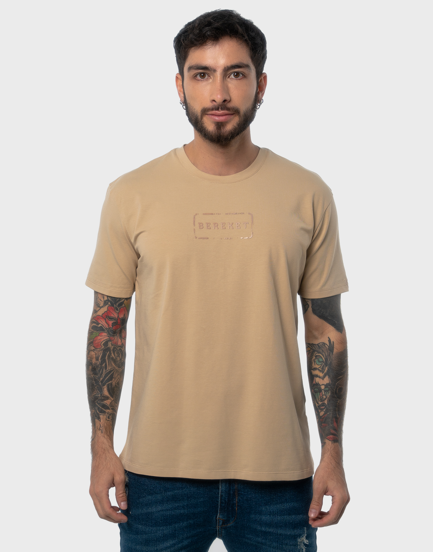 Camiseta hombre beige - N/C