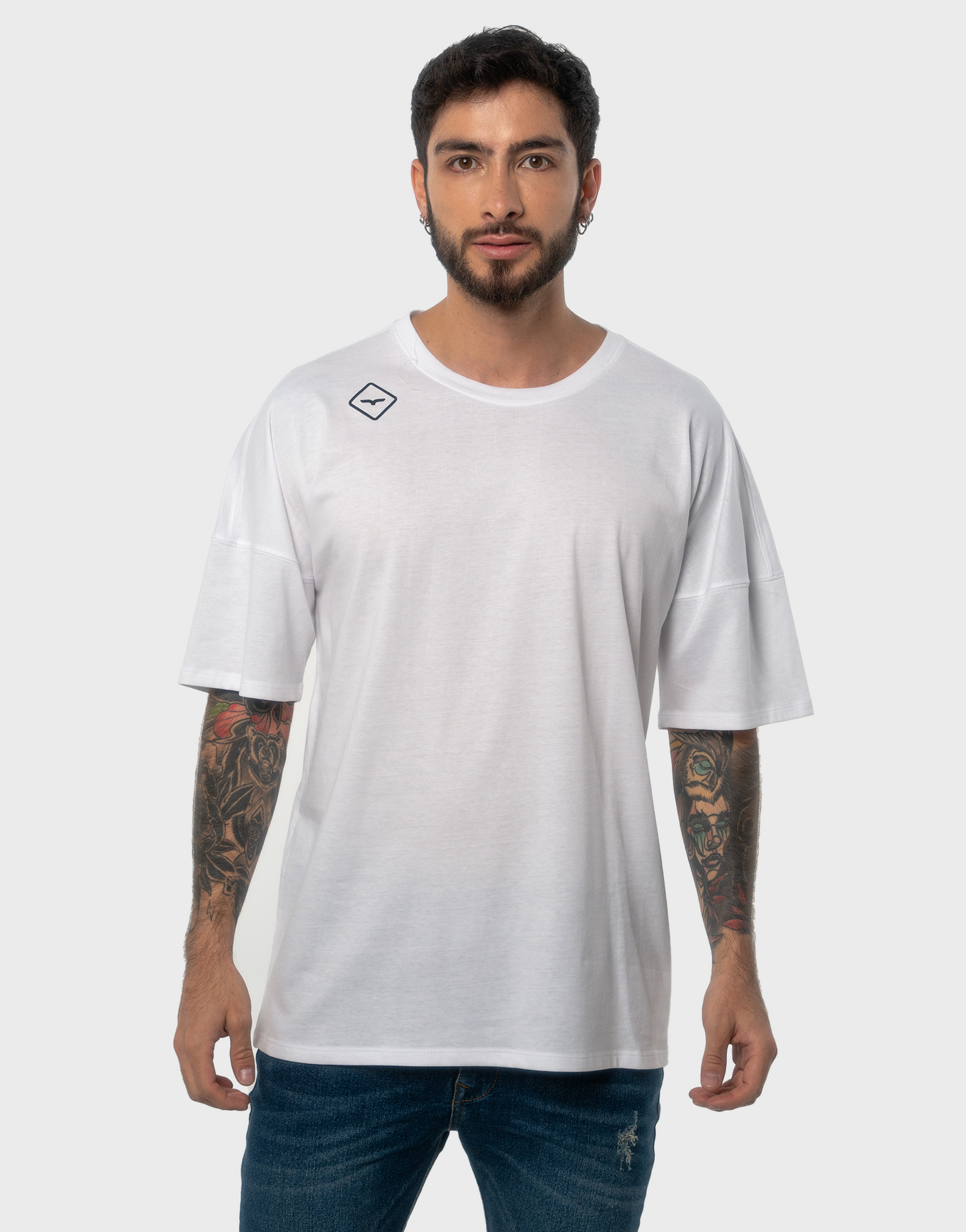 Camiseta hombre blanca estampado - N/C