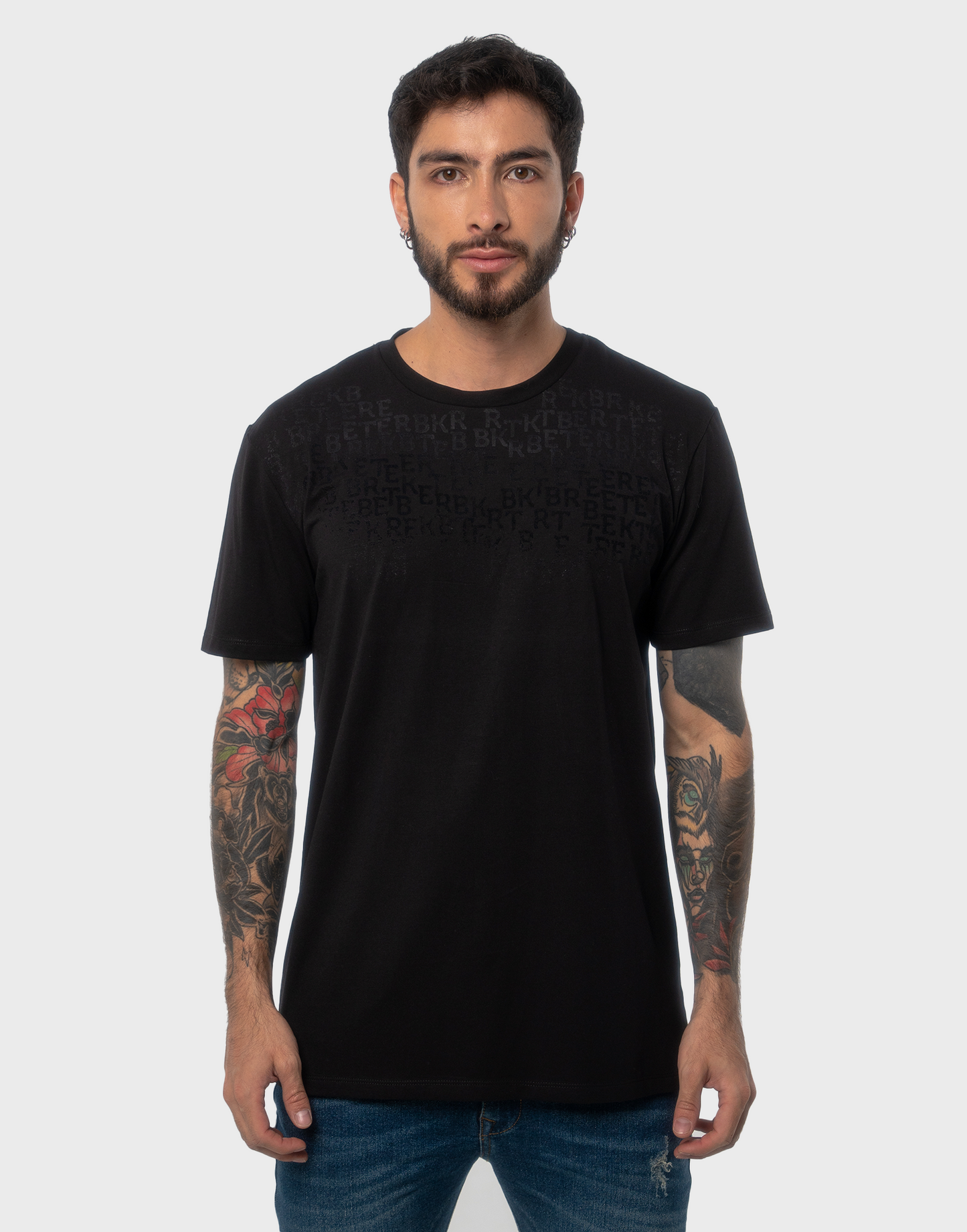 Camiseta hombre estampado negro - N/C